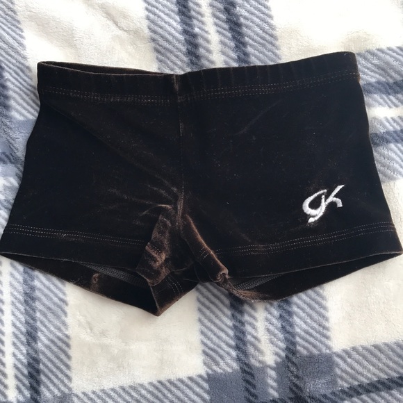 GK Other - GK Elite CM Brown Velour gymnastics shorts